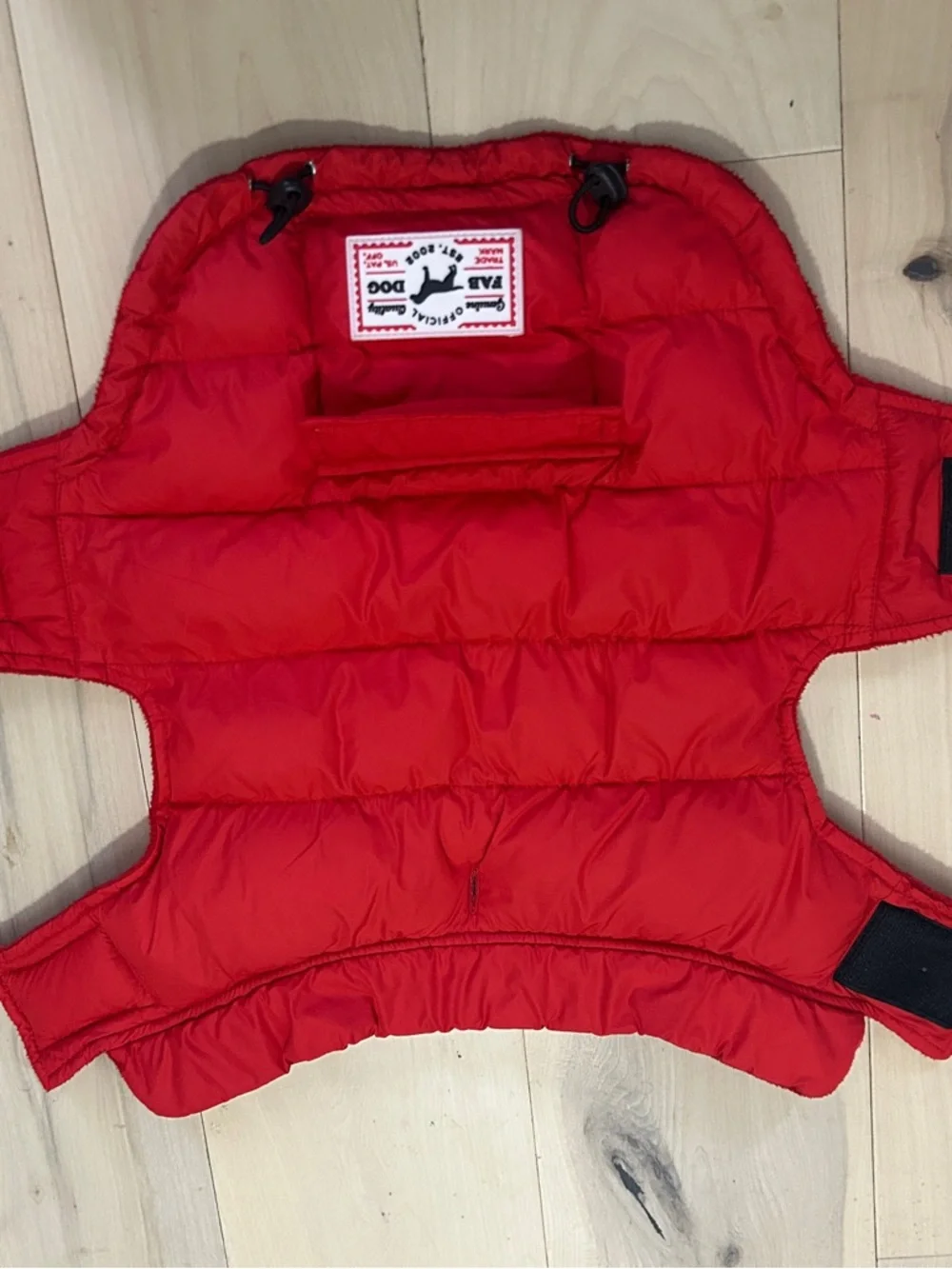 Fab Dog & Land’s End Red Puffer Blue Plaid Dog Vests Medium